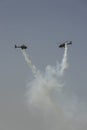 Helicopter Eurocopter Colibri from the Patrulla Aspa patrol flying during the spanish airshow Festival Aereo Internacional AGA 75,