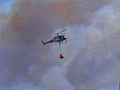 Helicopter extinguishes fire July 13, 2012, Tortoli, Sardinia, Italy