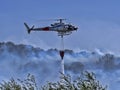 Helicopter extinguishes fire July 13, 2012, Tortoli, Sardinia, Italy