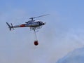 Helicopter extinguishes fire July 13, 2012, Tortoli, Sardinia, Italy