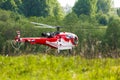 Helicopter in field