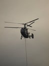 Helicopter fighting fire Royalty Free Stock Photo
