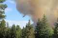 Helicopter fighting a wild fire Royalty Free Stock Photo