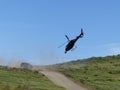 Helicopter Filming Stunt car chase Royalty Free Stock Photo
