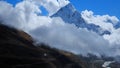 Helicopter flies en route to Mount Everest