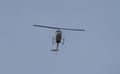 helicopter in flight against the background of blue sky during sunset Royalty Free Stock Photo