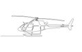 Helicopter in Flight A Continuous Line Drawing Royalty Free Stock Photo