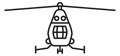 Helicopter flight front view. Air transport line icon