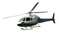 Helicopter in flight isolated against white Royalty Free Stock Photo