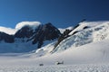 Helicopter landing on the Franz Josef Glacier, New Zealand Royalty Free Stock Photo