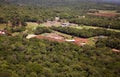 A helicopter flight over Iguazu is coming back to heliport, Brazil Royalty Free Stock Photo