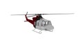 Helicopter flight on white background. 3d rendering