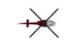 Helicopter flight on white background. Top view. 3d rendering