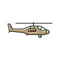 helicopter flying army machine color icon vector illustration