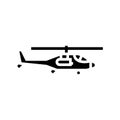 helicopter flying army machine glyph icon vector illustration