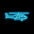 helicopter flying army machine neon glow icon illustration