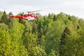 Helicopter in forest