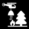 Helicopter, forest, fire in the forest solid icon. vector illustration isolated on black. glyph style design, designed Royalty Free Stock Photo