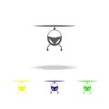 helicopter from the front color icon. Elements of a controlled aircraft color icon. Signs, outline symbols collection icon for web
