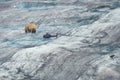 Helicopter And A Group Of Hikers On Mendenhall Glacier, Juneau