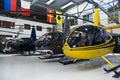 Helicopter Hangar, Full of Robinson R44