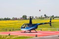 Helicopter on helipad