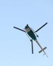 Helicopter holding video camera filming