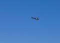 Helicopter hovering over Santa Monica Pier California