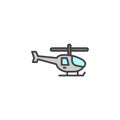Helicopter icon in colored version Royalty Free Stock Photo
