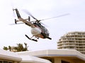 Helicopter landing Royalty Free Stock Photo