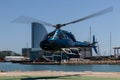 Helicopter landing Royalty Free Stock Photo