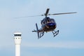 Helicopter landing at Centennial airport near Denver, Colorado Royalty Free Stock Photo