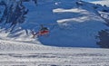 Helicopter landing on Mendenhall glacier