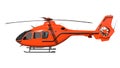 Helicopter 1- Lateral view white background 3D Rendering Ilustracion 3D Royalty Free Stock Photo