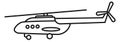 Helicopter line icon. Aircraft symbol. Aviation sign