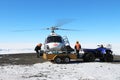 Helicopter at Scott Base in Antarctica