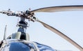 Helicopter with macro of propeller, close to it