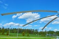 Helicopter main rotor blades on the background of the sky Royalty Free Stock Photo