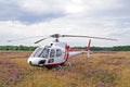Helicopter on meadow Royalty Free Stock Photo