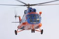 Helicopter Mi-8 flying is sky Royalty Free Stock Photo
