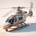 Helicopter model on light background.