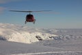 Helicopter at Mount Erebus, Antarctica Royalty Free Stock Photo
