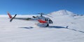 Helicopter at Mount Erebus in Antarctica