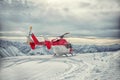 Helicopter mountain rescue service in the winter Royalty Free Stock Photo