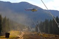 Helicopter mounting (wire-rope pulley battery) Royalty Free Stock Photo