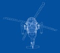 Helicopter outline. Military equipment Royalty Free Stock Photo