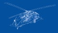 Helicopter outline. Military equipment Royalty Free Stock Photo