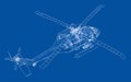 Helicopter outline. Military equipment Royalty Free Stock Photo