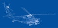 Helicopter outline. Military equipment