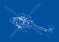 Helicopter outline. Military equipment